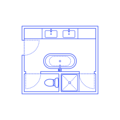 Layouts Bathrooms Primary Split Luxury U Shape Entry Cad Style Svg Vector, Free Vectors File